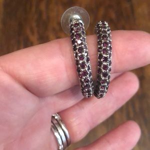 Purple and silver earrings